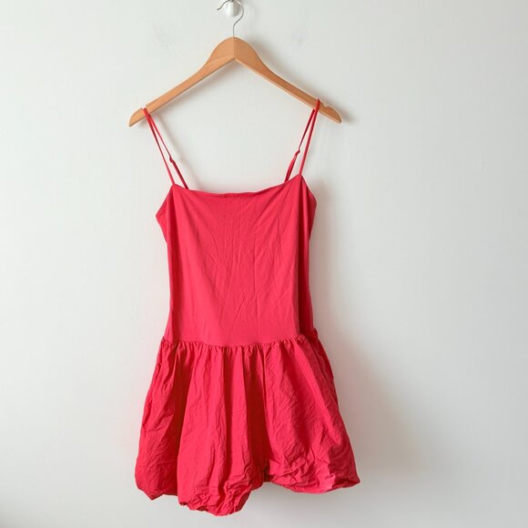 Aritzia Babaton Rolodex Micro Bubble Dress Contour Poplin Red Size Large - Picture 5 of 8